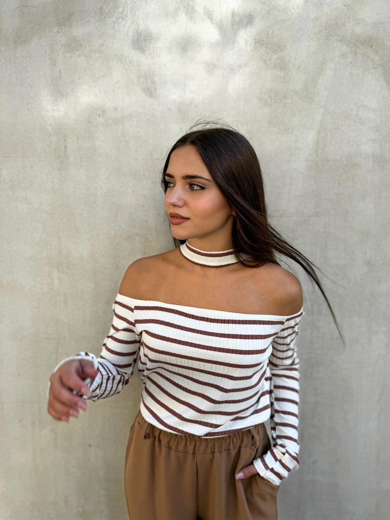 Striped Choker Top